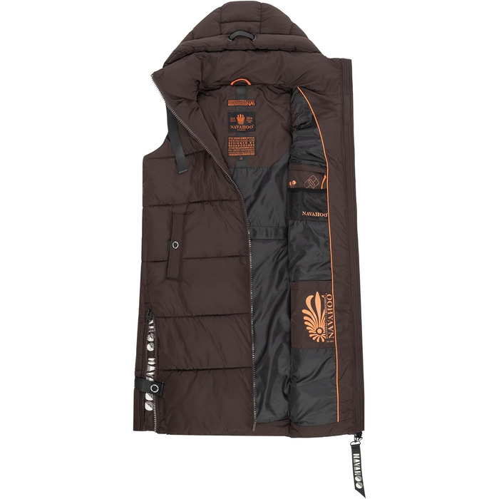 Жіноча степкова жилетка Navahoo з капюшоном, утеплена, з кишенями, для активного відпочинку (XXL, Choco)