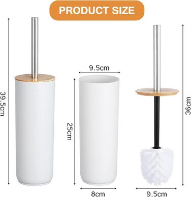 Набір для чищення унітазу WC Bürste: 3 насадки, бамбуковий контейнер, пластикова щітка для ванної кімнати