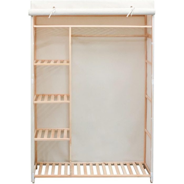 Тканинна шафа для одягу vidaXL 110x40x170 см біла, спальня, вітальня, гардероб, органайзер