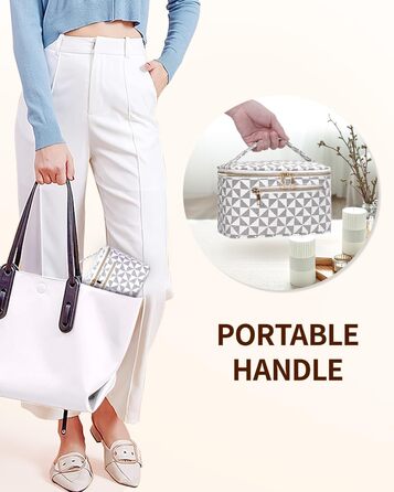 Косметичка для жінок, велика дорожня косметичка для макіяжу з відділенням для пензлів, органайзер, культиватор, шкіра PU, портативна сумочка для макіяжу, зелена (запатентовано) (шахматна дошка)