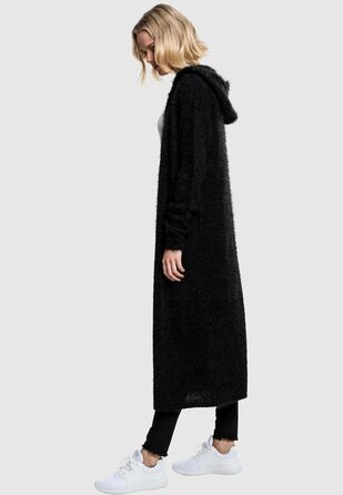 Кардиган жіночий Urban Classics з капюшоном та пір'ям, чорний