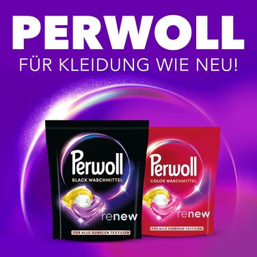 Капсули для прання Perwoll Renew Caps Black для темних речей, All-in-1, відновлення кольору та волокон, 80 прань (2 x 40 шт)