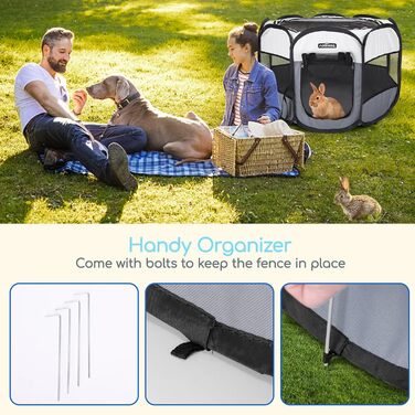 Клітка-забіг для цуценят Nobleza: складана клітка для собак, кроликів, котів, 125x125x58 см