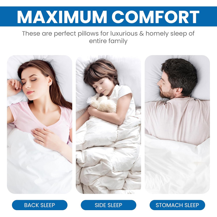 Utopia Bedding Pillow Set (2 Pack), 40 x 70 cm Sleeping Pillow, Breathable and Soft Pillow (White) 40x70 cm (2 Pack) White 2