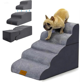 Сходинки для собак Breiter - 4 сходинки, 50 см, для маленьких собак, з щільним шаром піни, знімний чохол, неслизьке дно, 51x72x41 см (складні сходинки для собак)