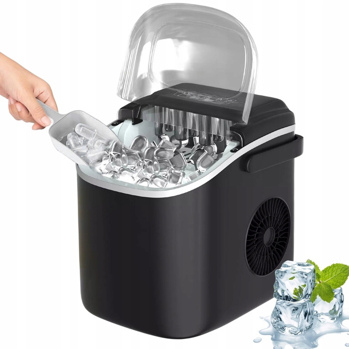 Льодогенератор Ice Cube Maker, чорний, 12 кг/24 год, з автоматичним вимкненням