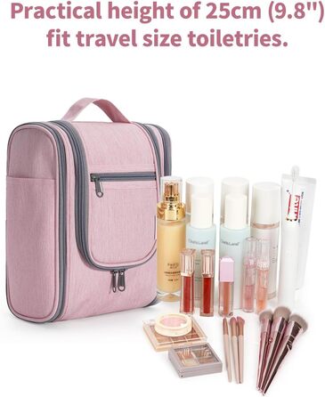 Косметичка для подорожей Narwey Klein: жіноча та чоловіча, для дітей, рожева (компактна)