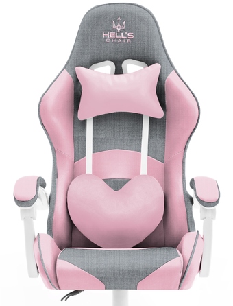 Ігрове крісло HELL'S CHAIR Rainbow Pink-Gray, тканина