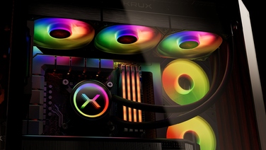 Система водяного охолодження процесора Krux HydroX 360 ARGB, 3x 120мм, 4-pin, чорна