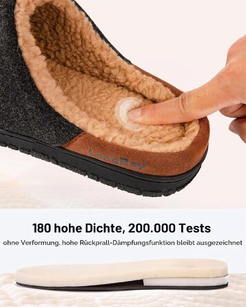 Чоловічі теплі зимові капці LongBay з ефектом пам'яті Memory Foam та підкладкою Sherpa, 44 EU, чорні