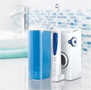 Система очищення Oral-B OxyJet з мікро-пухирцевою технологією, 4 насадки, білий, синій