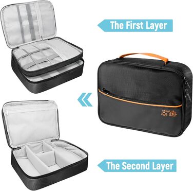 Органайзер для кабелів та аксесуарів для подорожей - Double Layer XL, чорний