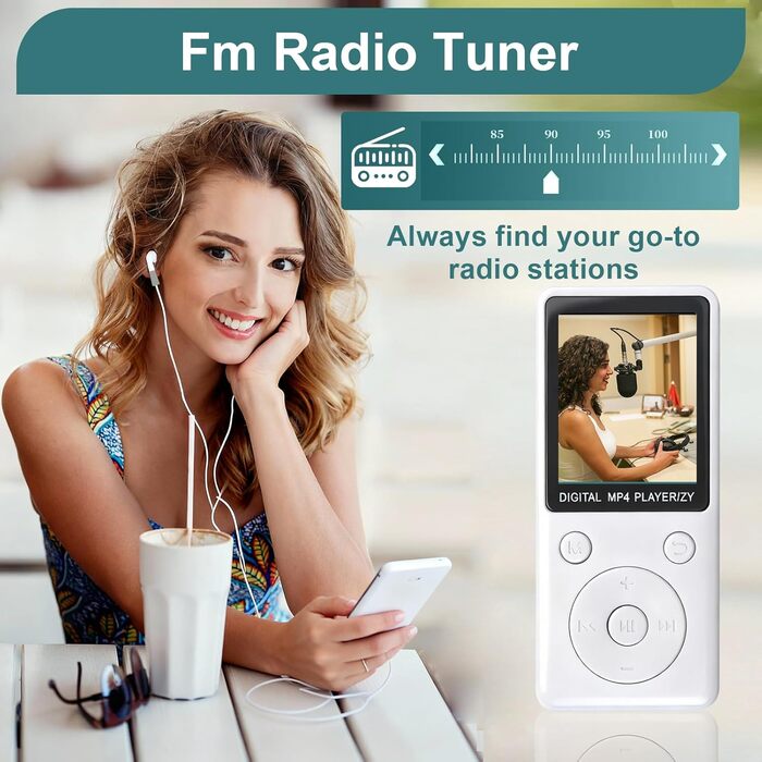 MP3 плеєр з Bluetooth 5.2, карткою пам'яті 32ГБ, 1.8