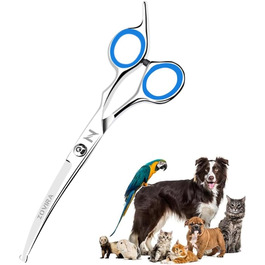 Набір для грумінгу собак та котів: професійні ножиці для стрижки та підстригання шерсті з шкіряною сумкою, нержавіюча сталь