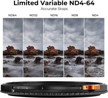 Поляризаційний та ND фільтр K&F Concept 95мм (CPL + ND4-ND64) Nano Xcel – 2-в-1, змінна щільність