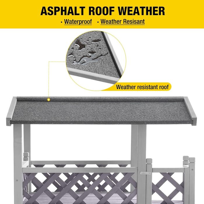 Будинок для собак та котів Aivituvin Feral з 2 поверхами та сходами (сірий), L-09
