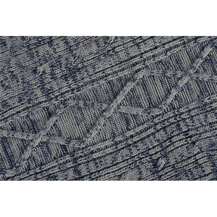 Чоловічий в'язаний кардиган Runcati з довгим рукавом, коміром та замком, з косими візерунками (XL, сірий)