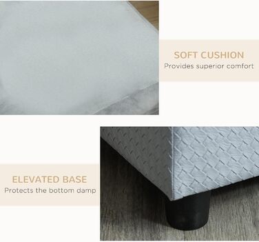 PawHut Крісло-диван для собак та котів з місцем для зберігання, сірого кольору, 76 x 45 x 43 см