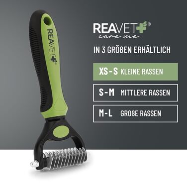 Щітка для собак та котів ReaVET для видалення підшерстя та повсті, масажний ефект, захист верхнього шару шерсті, розмір M-L (також XS-S)