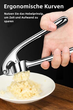 Пресс для часнику - високоякісний кухонний інструмент з ергономічним важелем для ефективного подрібнення часнику