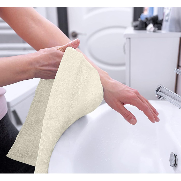 Набір преміум рушників для рук Utopia Towels, 100% бавовна, ультрам'які та гігроскопічні, 600 г/м², слонова кістка, 40.6 x 71.1 см, 6 шт.