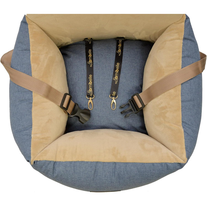 Автокрісло для собак та котів, Universal, миється, чорне, штучна шкіра, 55 x 55 см (Bella Jeans)