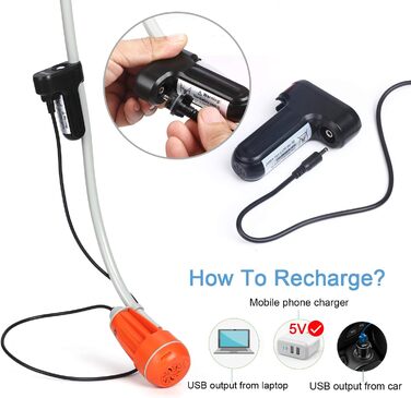 Portable Outdoor Shower Head, Shower Pump, Detachable USB Rechargeable Batteries, Pumps Water from Bucket, for Camping, Hiking, Pet Cleaning, Pet Shower, Car Washing