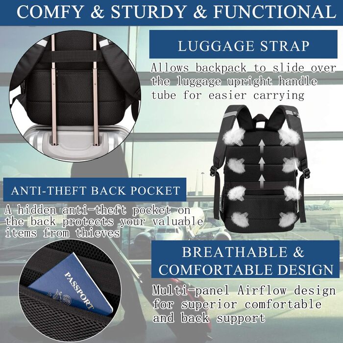 Жіночий рюкзак LIWAG 50L, водовідштовхувальний, з відділенням для ноутбука 17 дюймів, USB-порт, антикрадійний, для роботи, подорожей, школи, фіолетовий