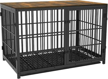 BingoPaw Клітка для собак Holz Indoor: Клітка-шафа для собак з трьома дверцятами та знімним піддоном - Будка для собак маленьких порід, цуценят, розмір M 78x56x65 см, Білий