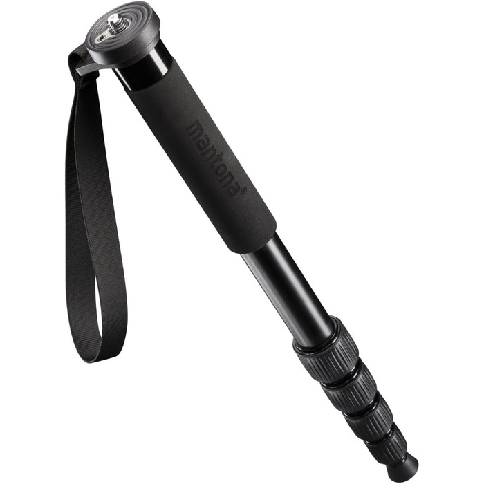 Штатив Mantona Pro One одноногий, чорний: регулювання висоти 39-144 см, алюміній, з аксесуарами