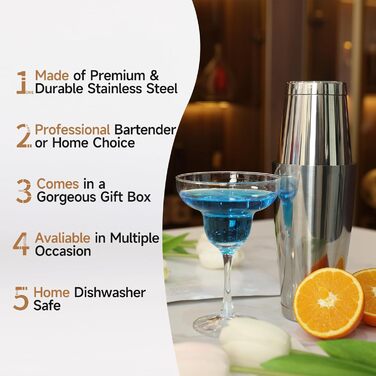 Набір для коктейлів 12 предметів: шейкер, аксесуари для бармена, професійний набір для коктейлів з нержавіючої сталі, 550мл та 850мл, подарункова коробка
