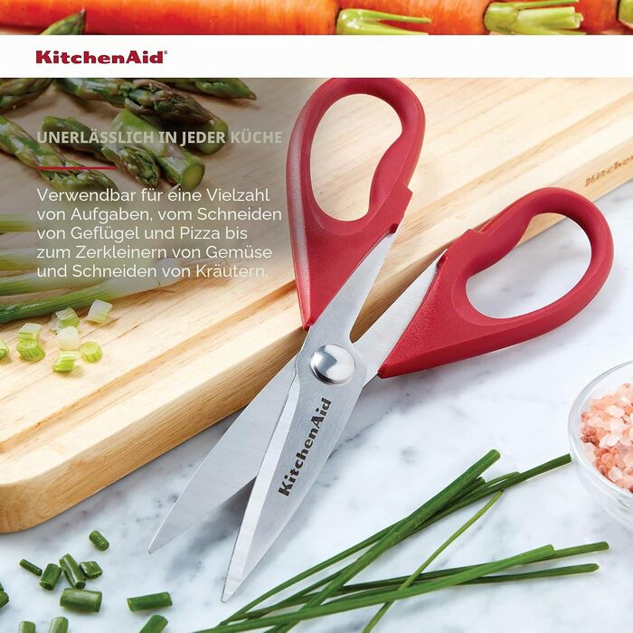 Універсальні кухонні ножиці KitchenAid, багатофункціональні, червоно-чорні