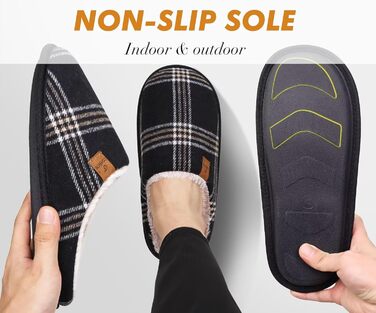 Тапочки жіночі COFACE з фетру, теплі, зручні, з м'якою підкладкою, з антиковзною гумовою підошвою, для дому та вулиці (Чорний, 39 EU)