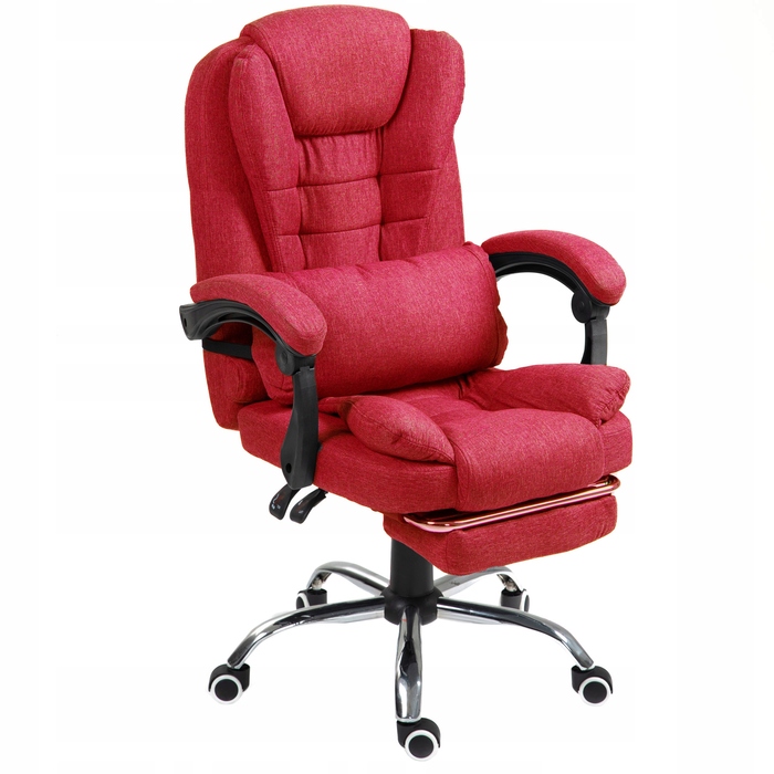 Офісне оббивне крісло GIOSEDIO NBR001 з підніжкою, червоне