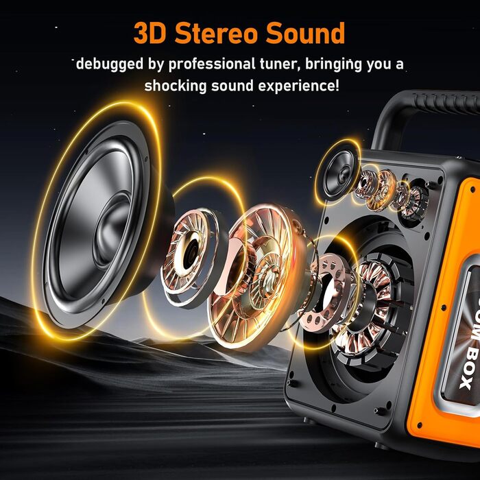 Караоке Машина з 2 Бездротовими Мікрофонами для Дорослих, Портативна Bluetooth Колонка з RGB-підсвіткою, Partybox, Підтримка TF/USB, AUX, Rec, TWS S65