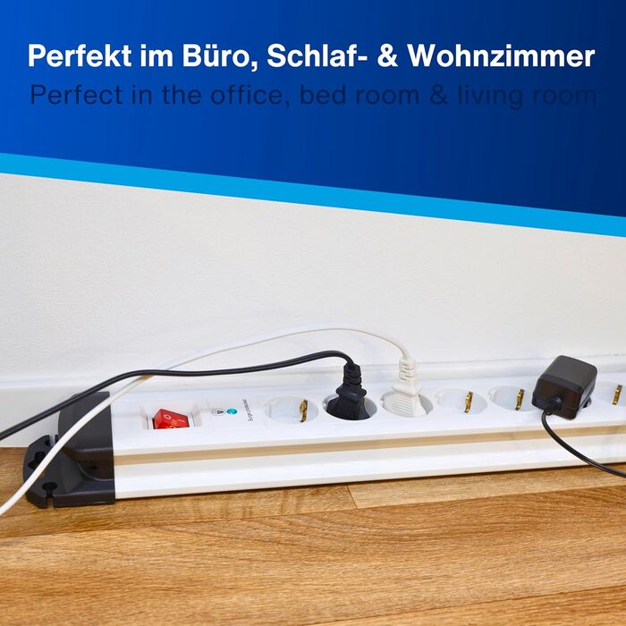 Многорозеткова смуга REV з захистом від перенапруги, 10 розеток, 2м, білий, 3680W