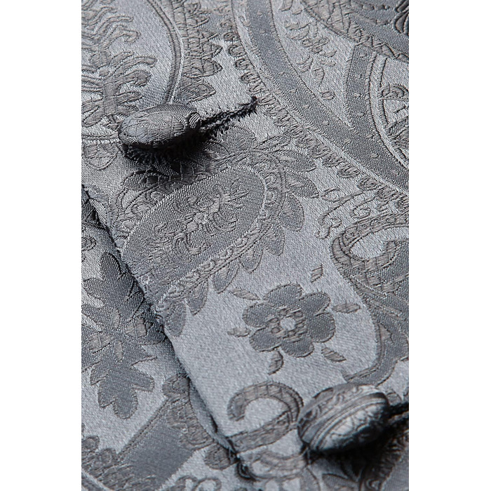 Костюмний жилет для чоловіків Enlision на весілля з патерном пейслі, жилет та краватка, нагрудна хустинка, квітковий жакард, сірий, розмір M