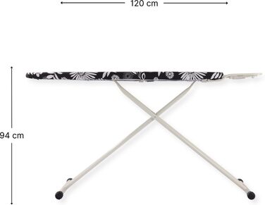Прасувальна дошка SensaHome розкладна, 120x38 см, з підставкою для праски, квітковий принт, сірий