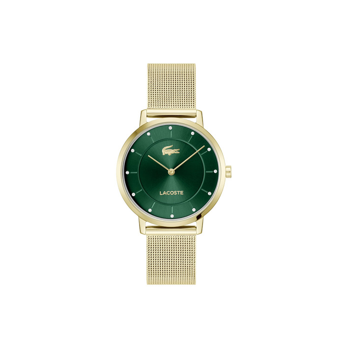 Годинник Lacoste Analog Crocorigin для жінок, золотий/зелений, з браслетом з нержавіючої сталі