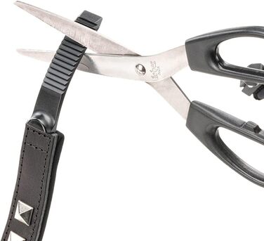 Нашийник для собак середніх порід Ferplast Giotto Luxor з натуральної шкіри та срібними заклепками, чорний (M)