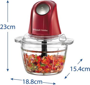 Кухонна машина Russell Hobbs 27131-56: електрична, для овочів, фруктів, м'яса, цибулі, 1л, нержавіюча сталь, 350W