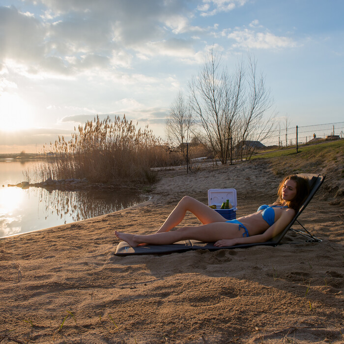 Relaxdays XXL Beach Mat with Head Pillow