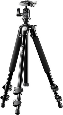 Штатив Mantona Basic Scout: компактний, легкий, для камер, з кульковою головкою, водомірною шкалою, обертовою центральною колоною. Макс. навантаження 5 кг, матеріал - алюміній. У комплекті сумка.