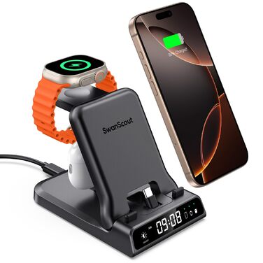 Зарядний стан для Apple SwanScout 701A: iPhone, Apple Watch, AirPods. Підходить для iPhone 6-17