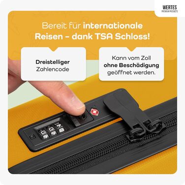 Чемодан великий 100L з TSA замком, жорсткий корпус, подвійні колеса, валіза на колесах (77см, гірчичний)