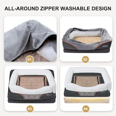 Ортопедичне ліжко для собак Joyelf з піною з пам'яті, 68x50x15 см, знімний чохол, іграшка в подарунок