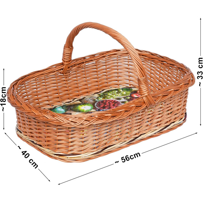 Handmade Willow Tray with Handle – Tray Basket, Basket Tray, Willow Serving Tray – Stable and Sustainable KW