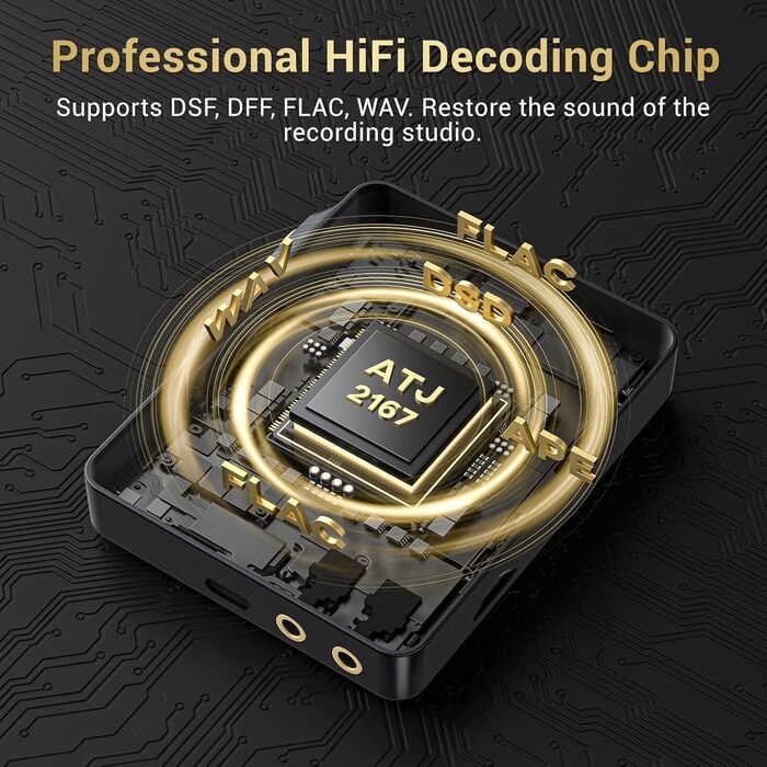 MP3 плеєр Hi-Res 64GB з Bluetooth 5.3, DSD DAC, підтримкою FLAC, 2.8