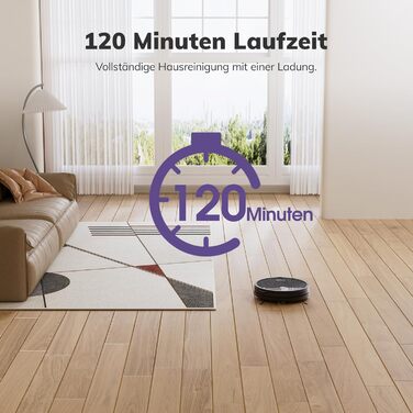 Робот-пилосос безщітковий, самостійно заряджається, з пультом дистанційного керування, тихий, для шерсті тварин та твердих поверхонь, E3