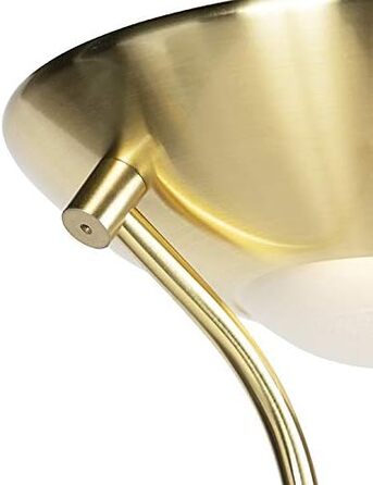 Сучасна торшер QAZQA Diva 2 Dimmer: золотий/латунний, з LED, димером та регулюванням світла. Ідеально для вітальні та спальні.